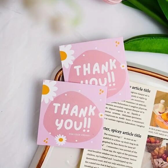 x50 "Thank you for your order"  card shipping supplies - Picture 2 of 2